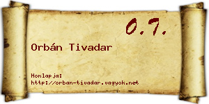 Orbán Tivadar névjegykártya