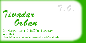 tivadar orban business card